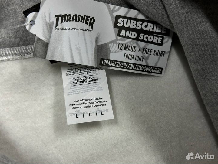 Худи thrasher classic серый