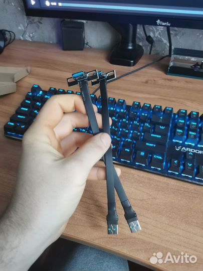 Удлинители переходники USB 3.0 гиб на 90