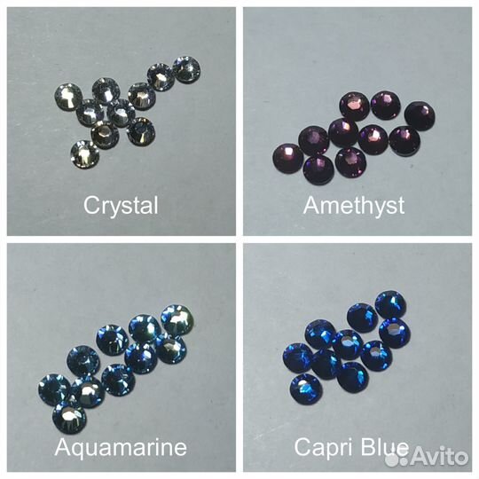 Swarovski стразы термоклеевые SS10 разные цвета