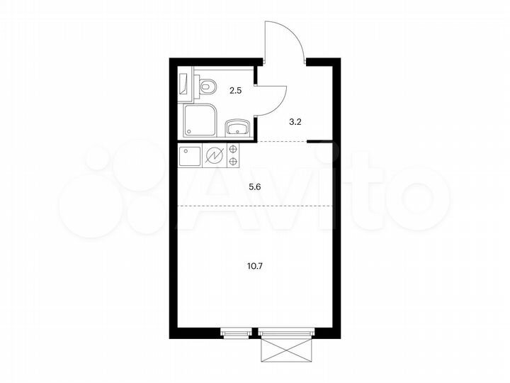Квартира-студия, 22 м², 3/14 эт.