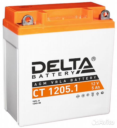 АКБ 12V5Ah (120x61x129) (необслуж.) Delta (Характе