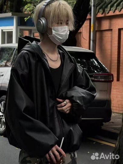 Кожаный Бомбер Оверсайз Balenciaga Type