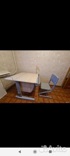 Детская растущая парта с тумбой и полкой