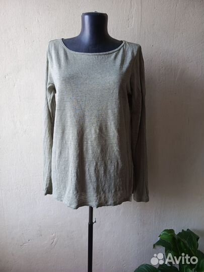 Лонгслив льняной 100 лен фисташковый 48