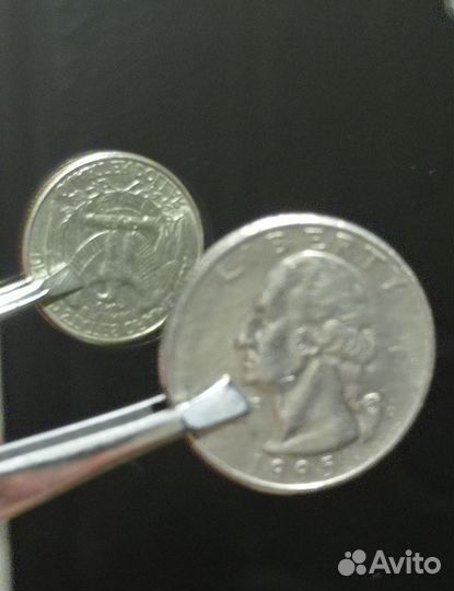 Монета перевертыш Quarter Dollar 1995 Liberty