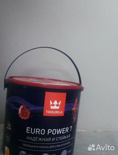 Краска моющаяся Tikkurila Euro Power 7 база C бесц