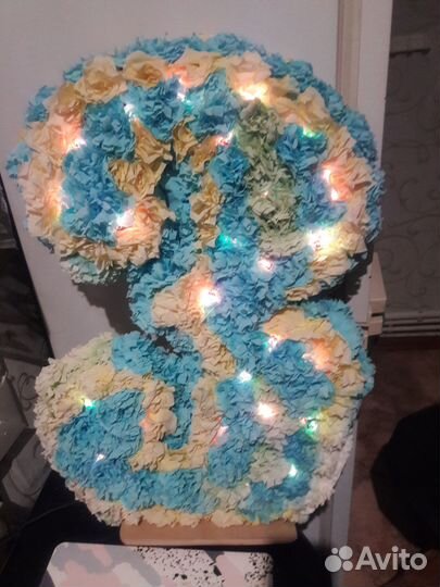 Цифра 3 Три с подсветкой