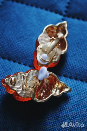 Клипсы Ben-Amun янтарные ракушки