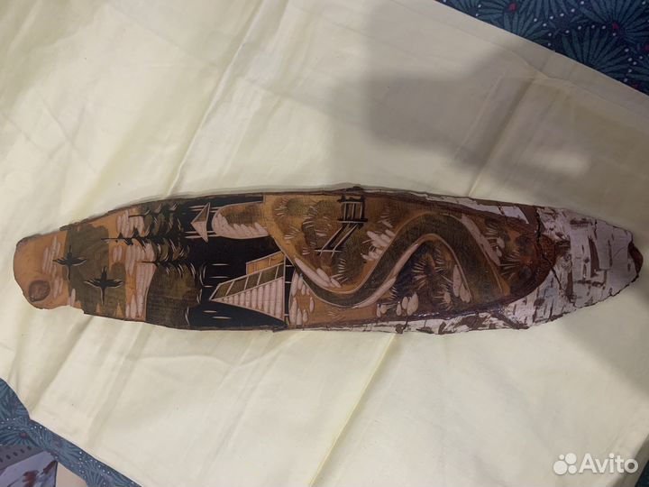 Картина на спиле дерева(береза ) ручная работа