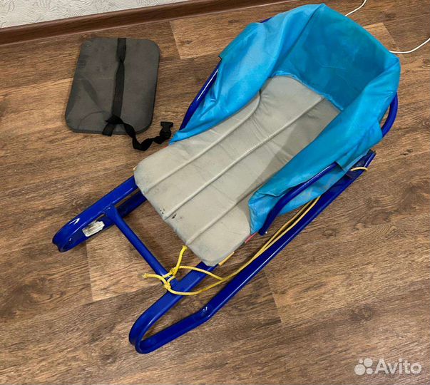 Детские санки и матрац для санок (мягкое сиденье)