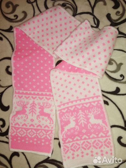 Комплект шапка и шарф для девочки