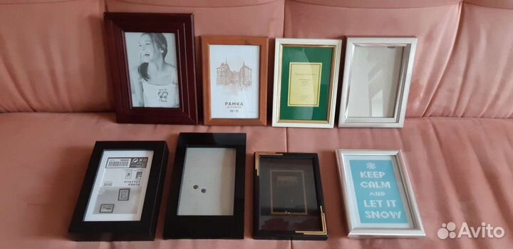 Фоторамки разных размеров и цветов