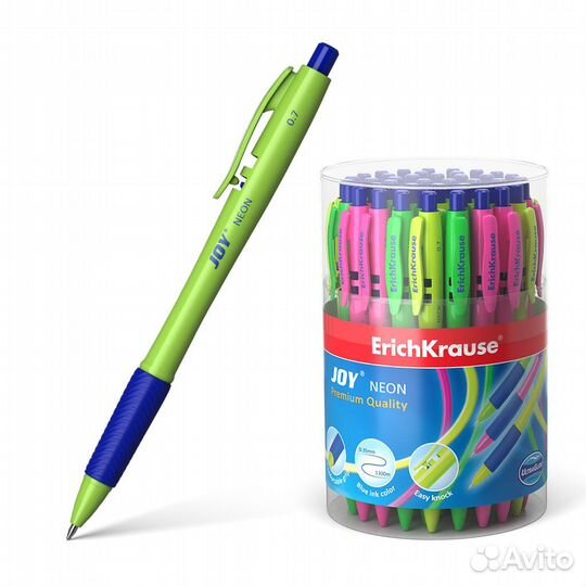 Ручка шариковая Erich Krause JOY 0.7мм Neon