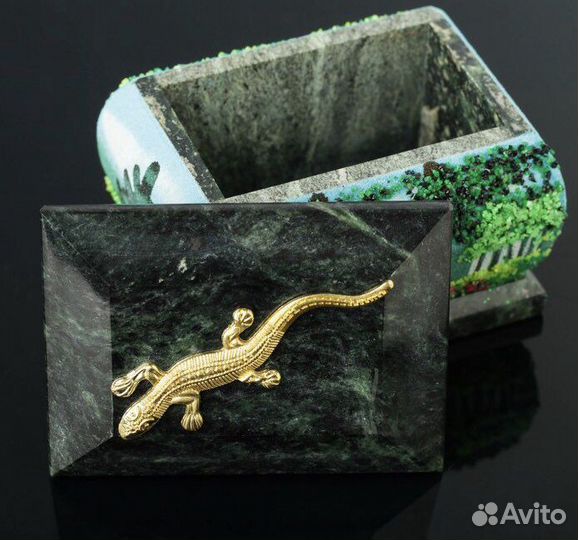 Шкатулка Змеевик натуральный камень новая Серпент