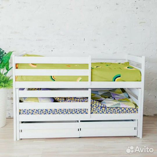Кроватка из массива выдвижная от 2х лет матрешка э