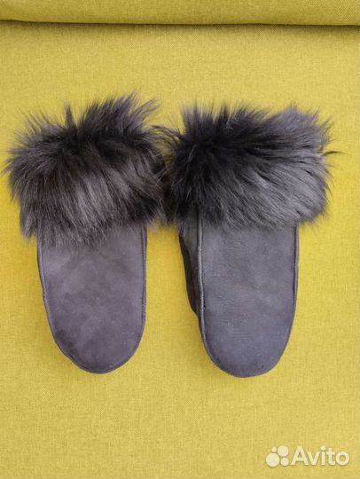 Варежки из натуральной кожи