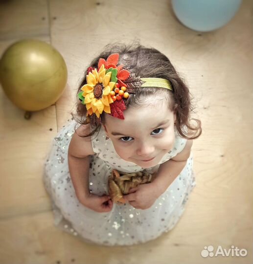 Осенняя повязка для волос ручной работы