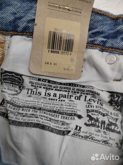 Джинсы levis 501 W24 L30