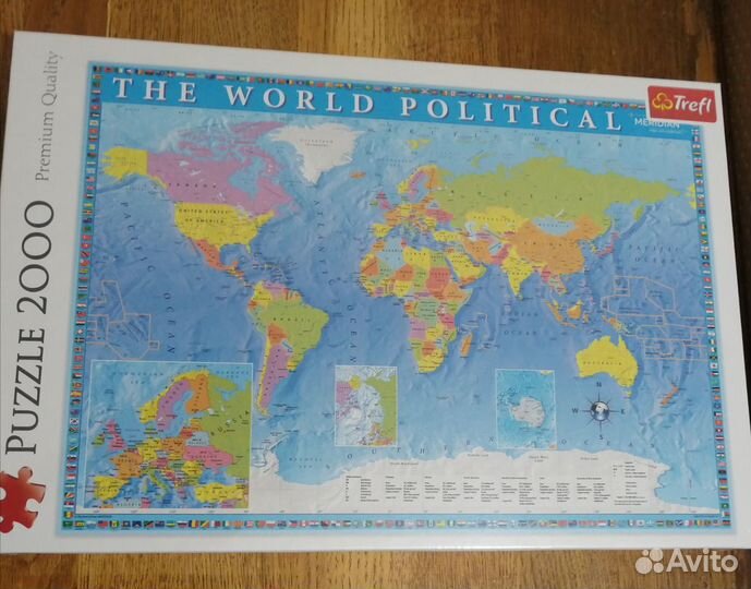 Пазлы trefl политическая карта мира 2000 новая