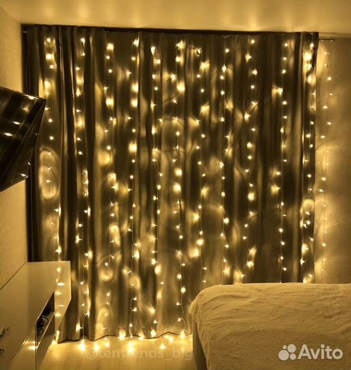 Премиум Гирлянда занавес штора