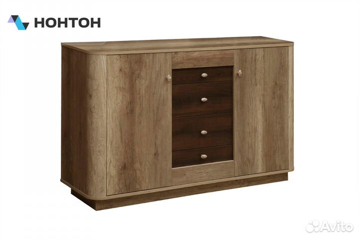 Комод с 4-мя ящиками Фантазия дуб каньон / дуб кал