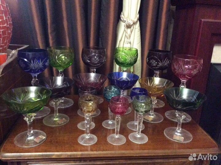 Фужер рюмка богемский цветной хрусталь Германия