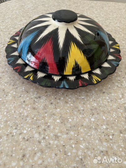 Блинница Риштанская Керамика Атлас, 24 см