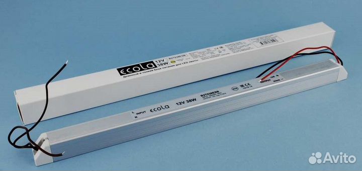Блок питания для светодиодных лент узкий 12В