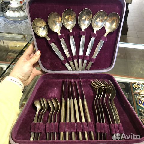 Набор столовых приборов. Мельхир. СССР