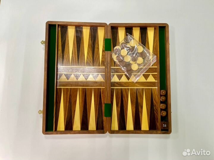 Нарды 40.5*22,5*4,5 дерево Индия с дефектом