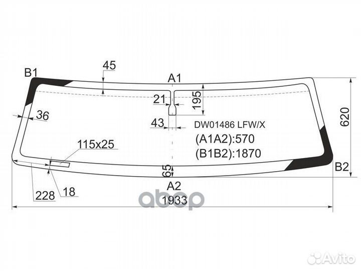 Стекло лобовое hummer H2 02-09 DW01486 LFW/X XYG