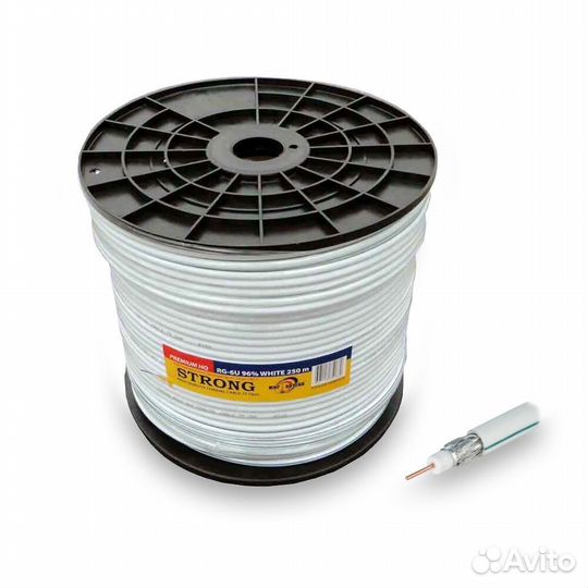 Кабель коаксиальный RG-6U 96 Premium HQ, бухта 250