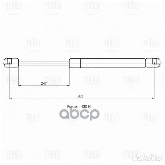 Упор газовый (амортизатор) GS 0906 Trialli