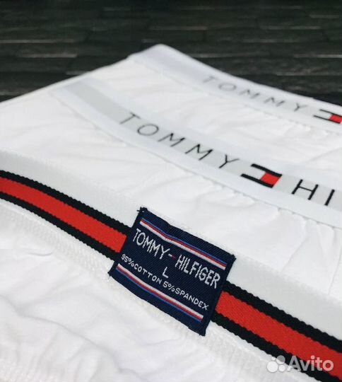 Трусы мужские tommy hilfiger белые хлопок арт.737