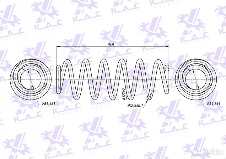 Пружина (2 шт.) задней подвески Toyota Corolla