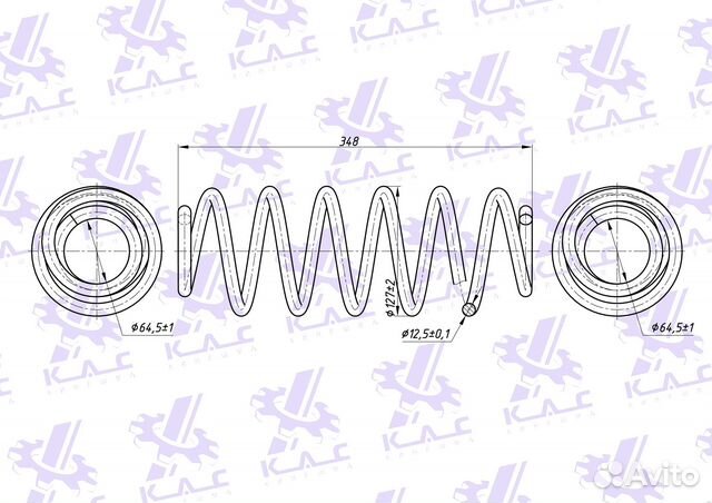 Пружина (2 шт.) задней подвески Toyota Corolla