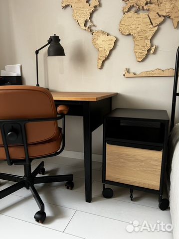 Тумбочка на колесах икеа бекант шпон,массив дуба