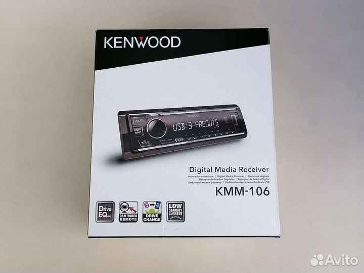 Магнитола Kenwood KMM-106 1din