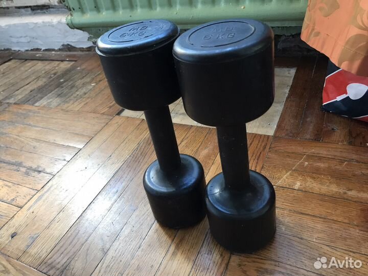 Гантели обрезиненные бу