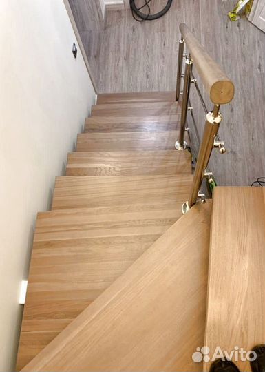 Обшивка ступеней Ясенем