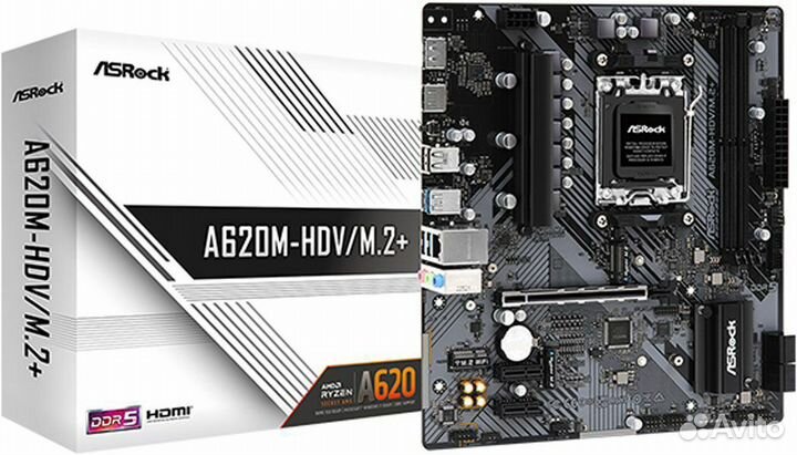 Материнская плата ASRock A620M-HDV/M.2, AM5 DDR5