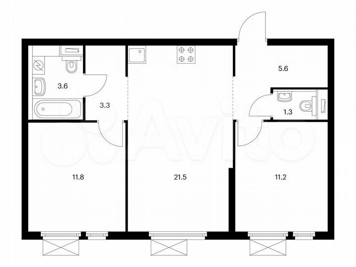 Квартира-студия, 58,3 м², 29/32 эт.
