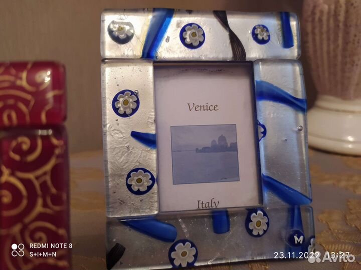 Фоторамка, стекло Мурано