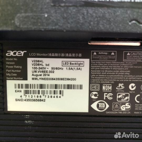 Монитор Acer V236HL 23 дюйма Full HD