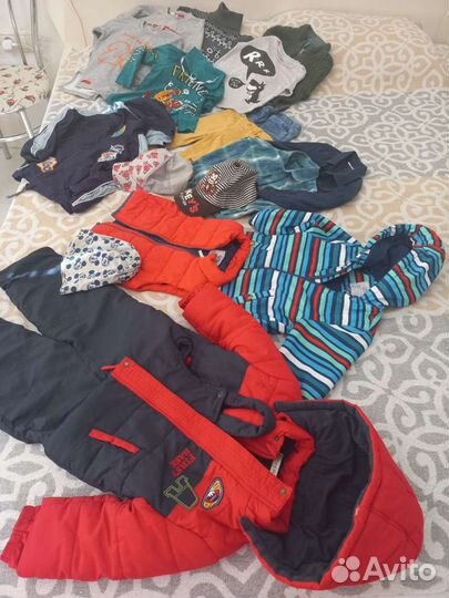 Осенняя одежда для мальчика пакетом 86 см