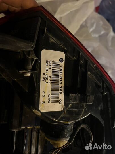 Фара правая задняя на volkswagen tiguan 2018 года