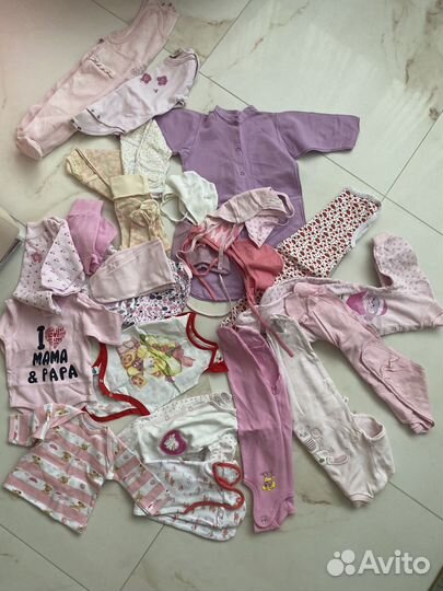 Вещи пакетом на девочку 50 56 62 68