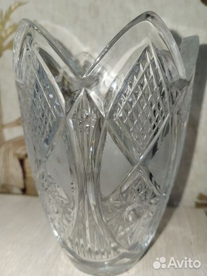 Хрустальная ваза СССР тюльпан винтаж