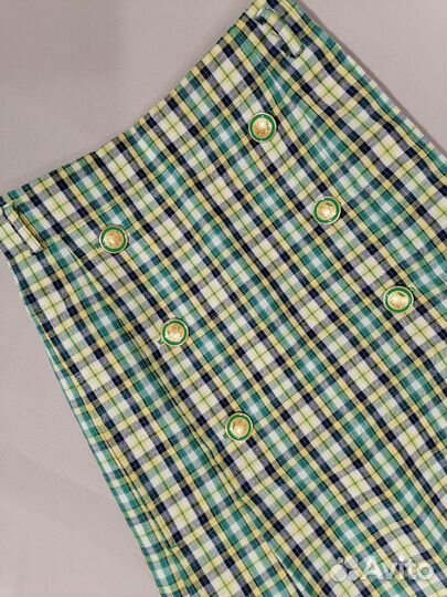 Длинная юбка в складку клетку Англия винтаж