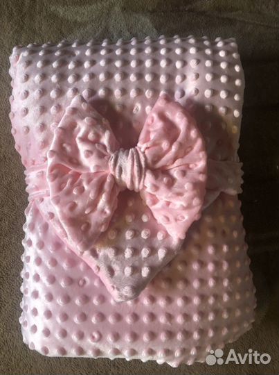 Плед/конверт на выписку детский 2в1 плюш минки